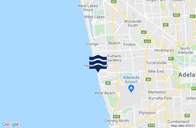 Henley Beach South, Australia tide times map