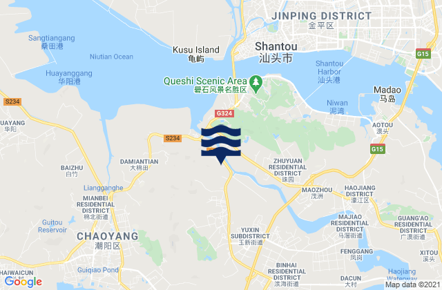 Hepu, China tide times map
