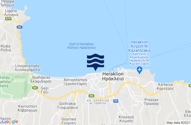 Heraklion Regional Unit, Greece tide times map
