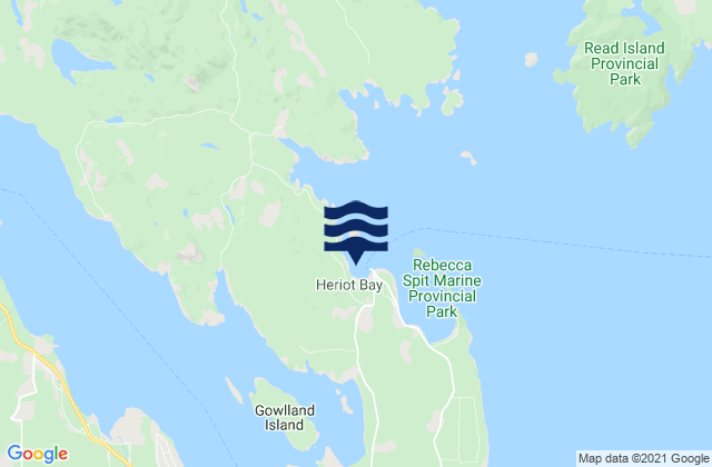 Heriot Bay, Canada tide times map