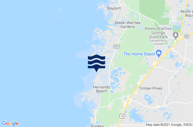 Hernando Beach Rocky Creek Little Pine I Bay, United States tide chart map