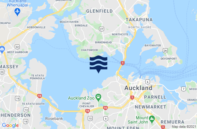 Herne Bay, New Zealand tide times map