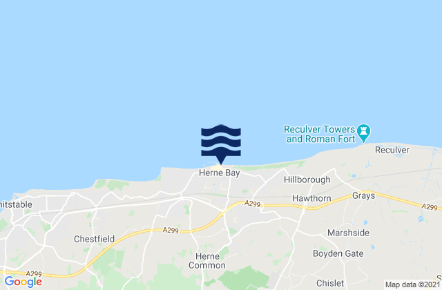 Herne Bay, United Kingdom tide times map