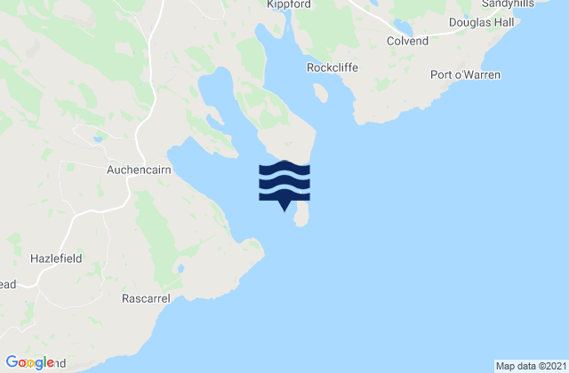 Hestan Island, United Kingdom tide times map