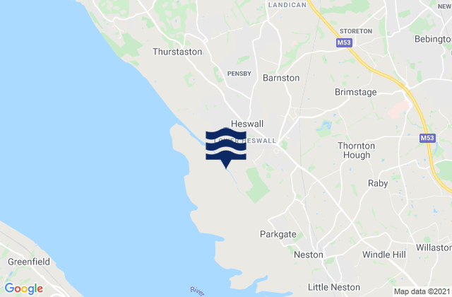 Heswall, United Kingdom tide times map