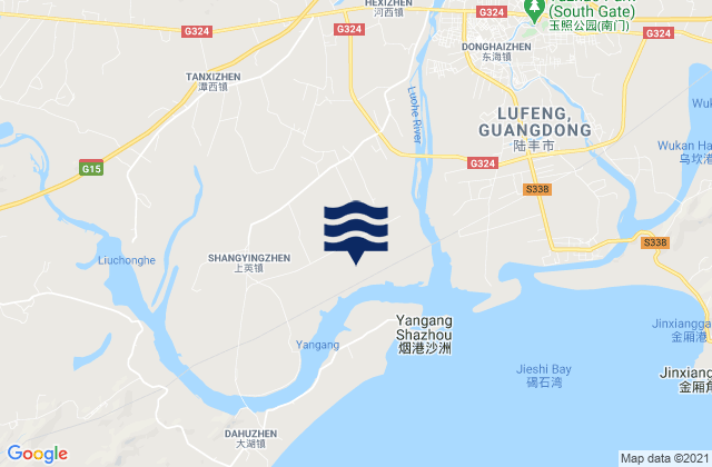Hexi, China tide times map