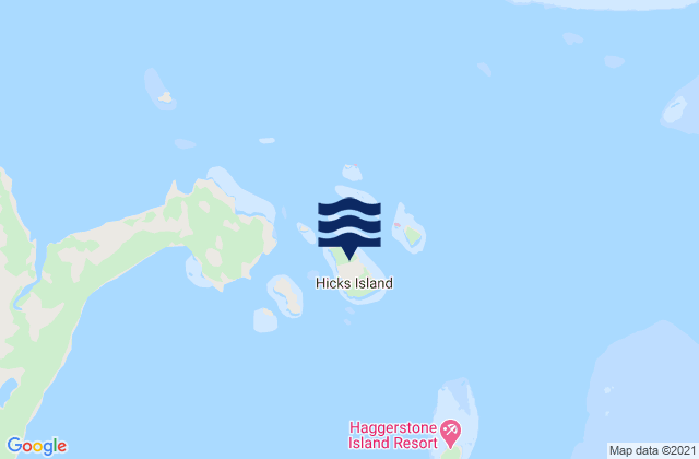 Hicks Island, Australia tide times map