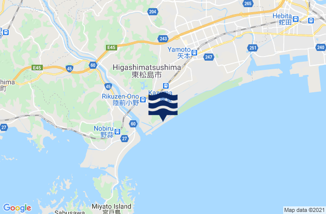 Higashimatshushima Shi, Japan tide times map