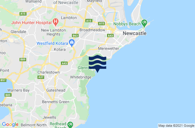 Highfields, Australia tide times map