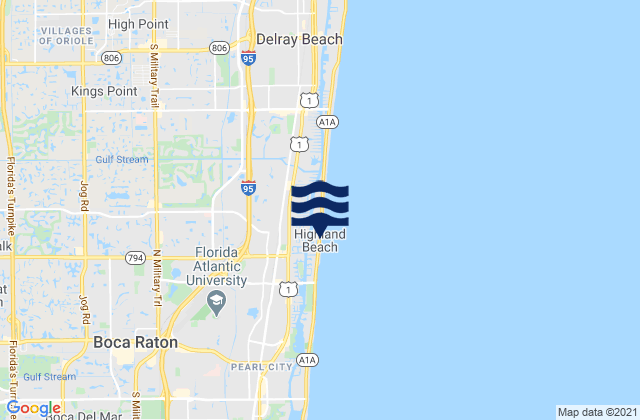 Highland Beach, United States tide chart map