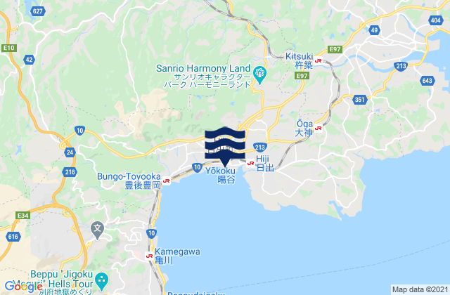 Hiji, Japan tide times map