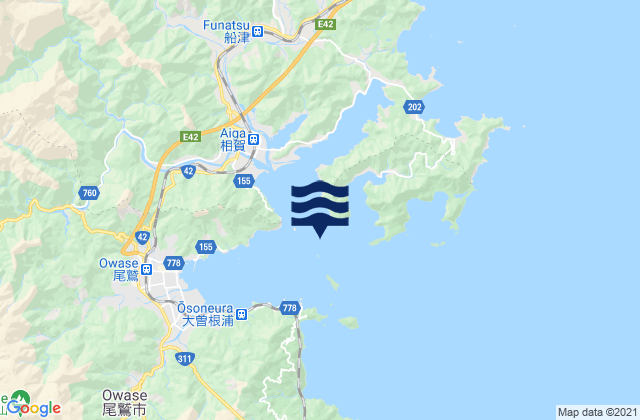 Hikimoto Ura Owashi Wan, Japan tide times map