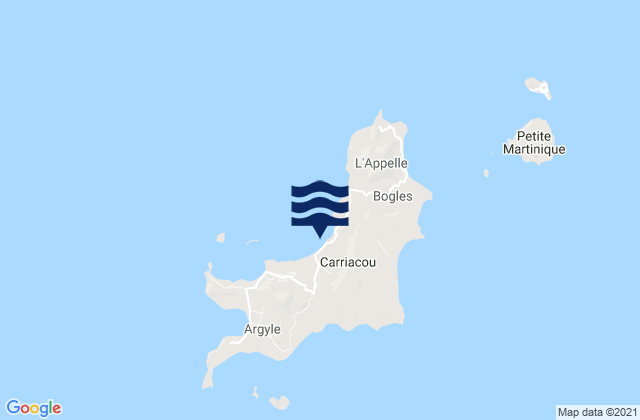 Hillsborough, Grenada tide times map