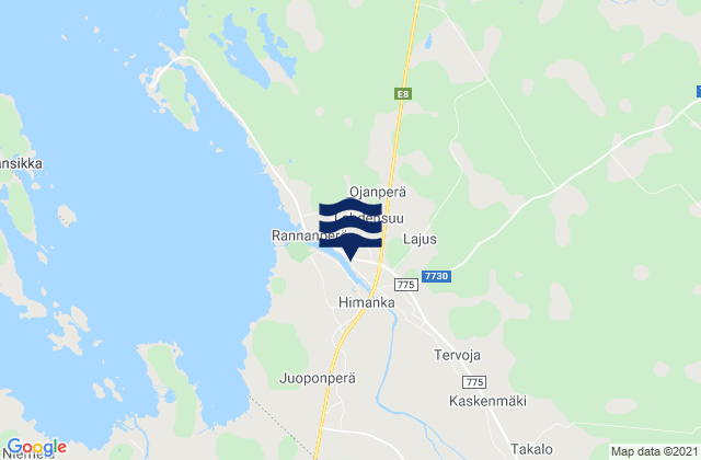 Himanka, Finland tide times map