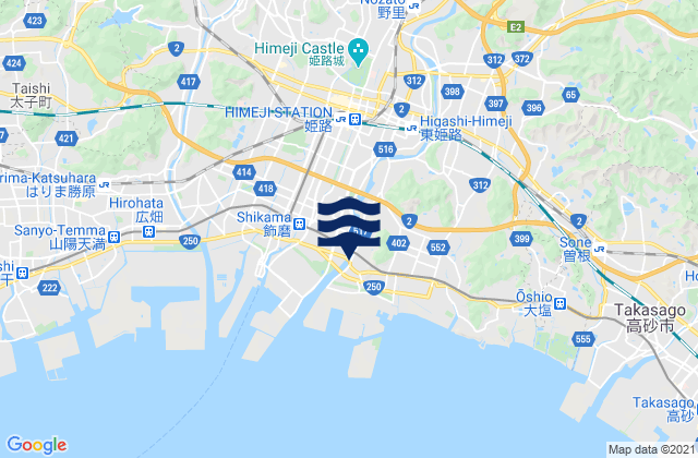 Himeji, Japan tide times map