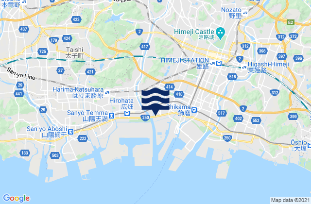 Himeji Shi, Japan tide times map