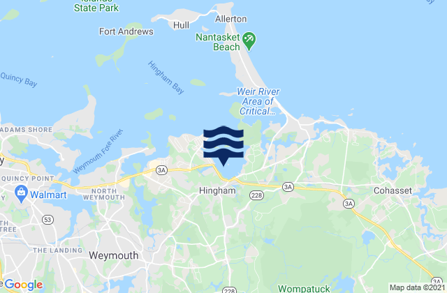 Hingham, United States tide chart map
