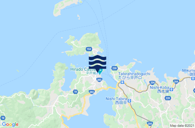 Hirado, Japan tide times map