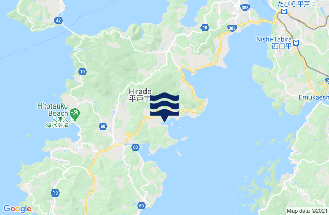 Hirado Shi, Japan tide times map