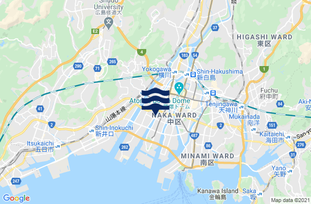 Hiroshima-shi, Japan tide times map