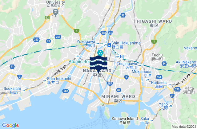 Hiroshima, Japan tide times map