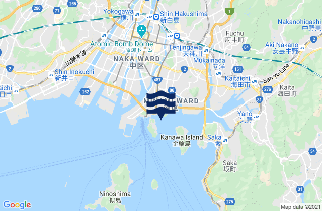 Hiroshima Ko (Ujina Ko), Japan tide times map