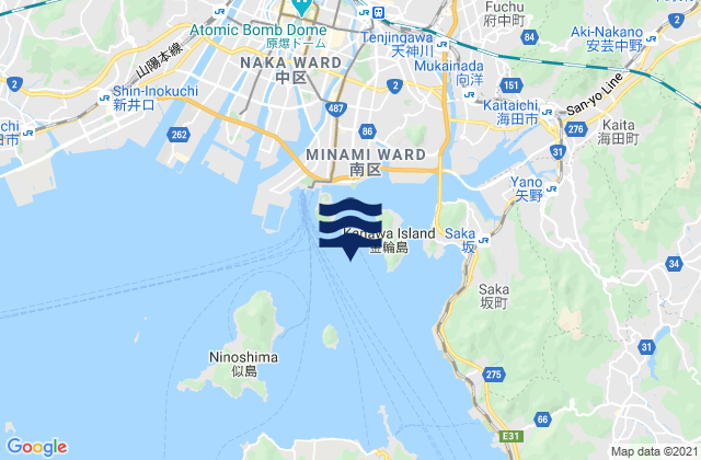 Hiroshima Ko, Japan tide times map