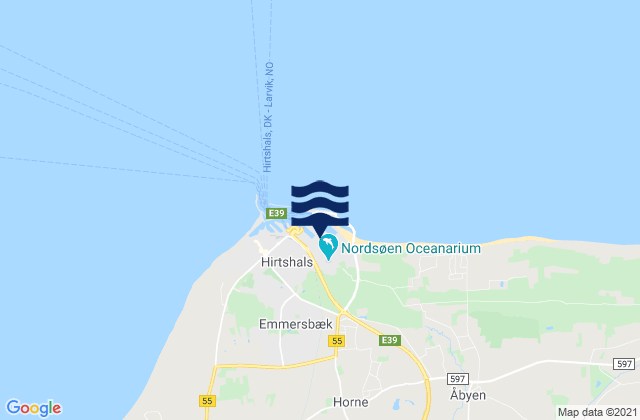 Hirtshals Port, Denmark tide times map