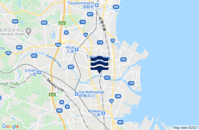 Hisai-motomachi, Japan tide times map