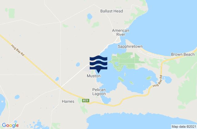 Hog Bay, Australia tide times map