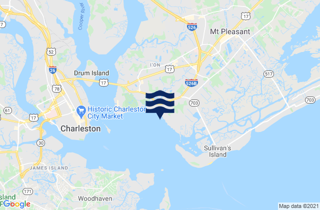 Hog Island Channel, United States tide chart map