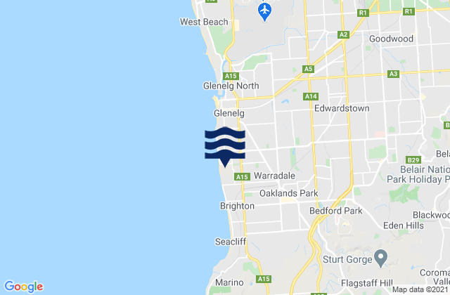Holdfast Bay, Australia tide times map