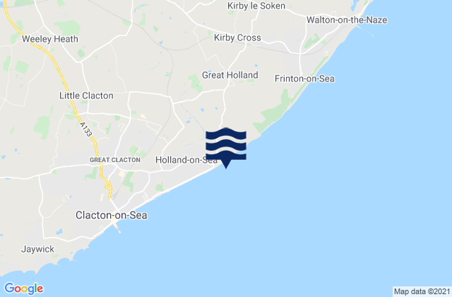Holland-on-sea Beach, United Kingdom tide times map