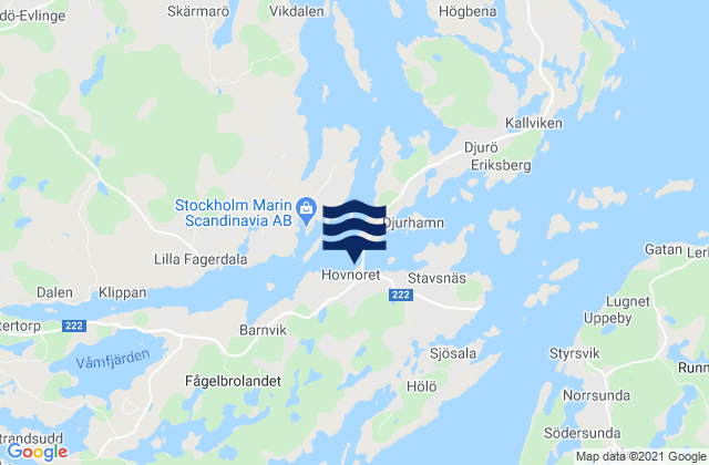 Holo, Sweden tide times map