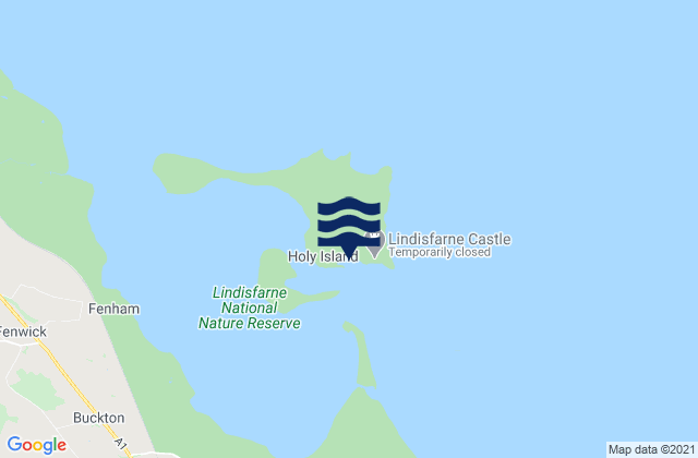 Holy Island, United Kingdom tide times map