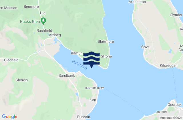 Holy Loch, United Kingdom tide times map