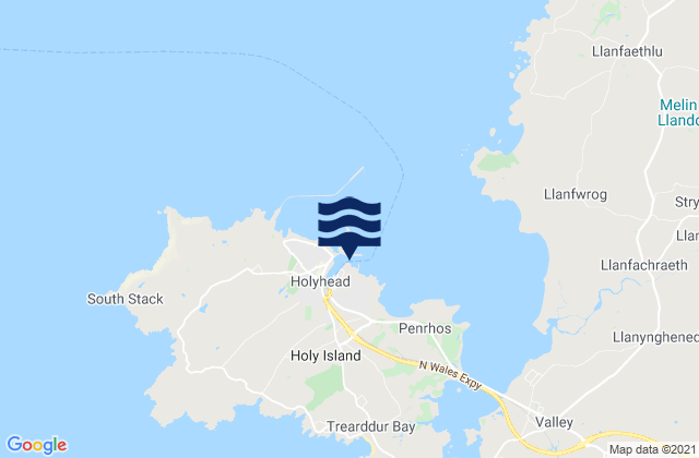 Holyhead, United Kingdom tide times map