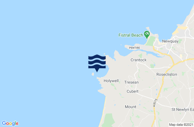 Holywell Bay, United Kingdom tide times map
