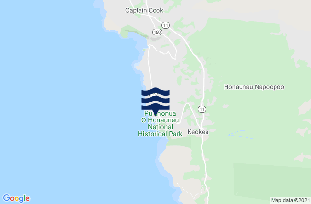 Honaunau-Napoopoo, United States tide chart map