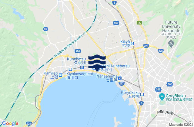 Honcho, Japan tide times map