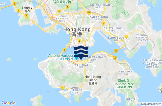 Hong Kong, Hong Kong tide times map