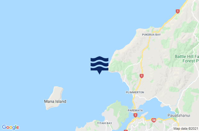 Hongoeka Bay, New Zealand tide times map