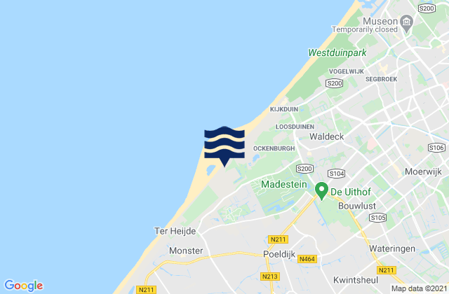 Honselersdijk, Netherlands tide times map