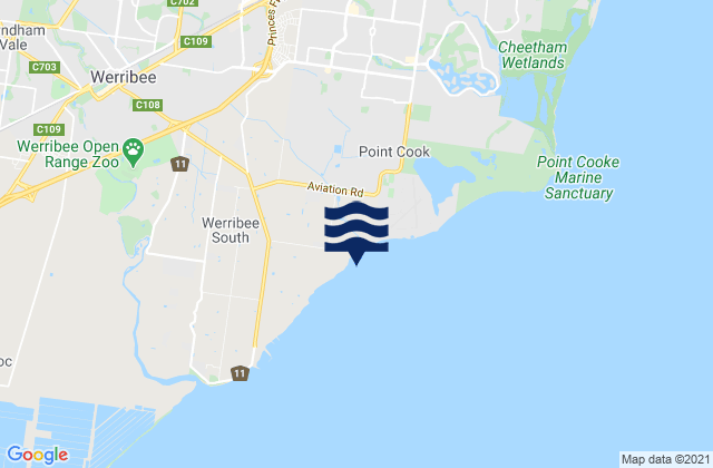 Hoppers Crossing, Australia tide times map