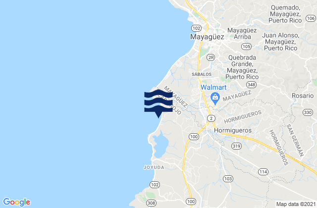 Hormigueros Barrio, Puerto Rico tide times map