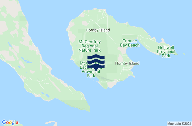 Hornby Island, Canada tide times map