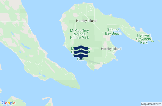 Hornby Island, Canada tide times map