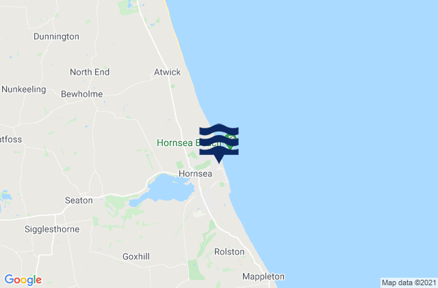 Hornsea, United Kingdom tide times map
