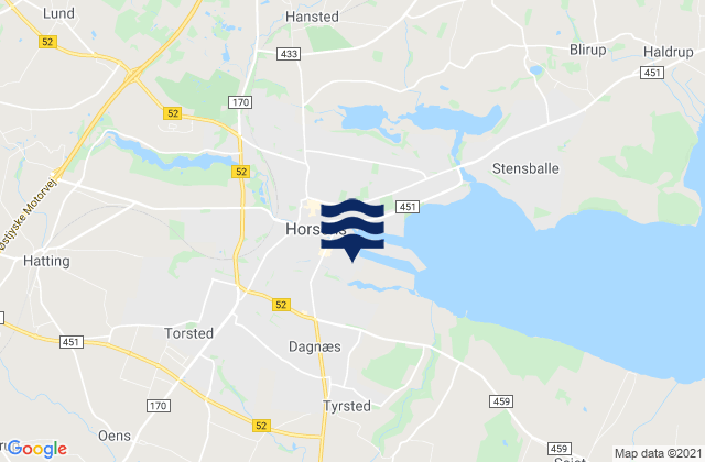 Horsens Kommune, Denmark tide times map