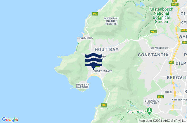 Hout Bay, South Africa tide times map
